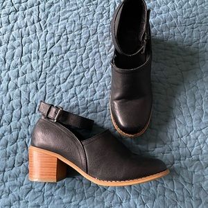 Heeled Clogs with Ankle Strap